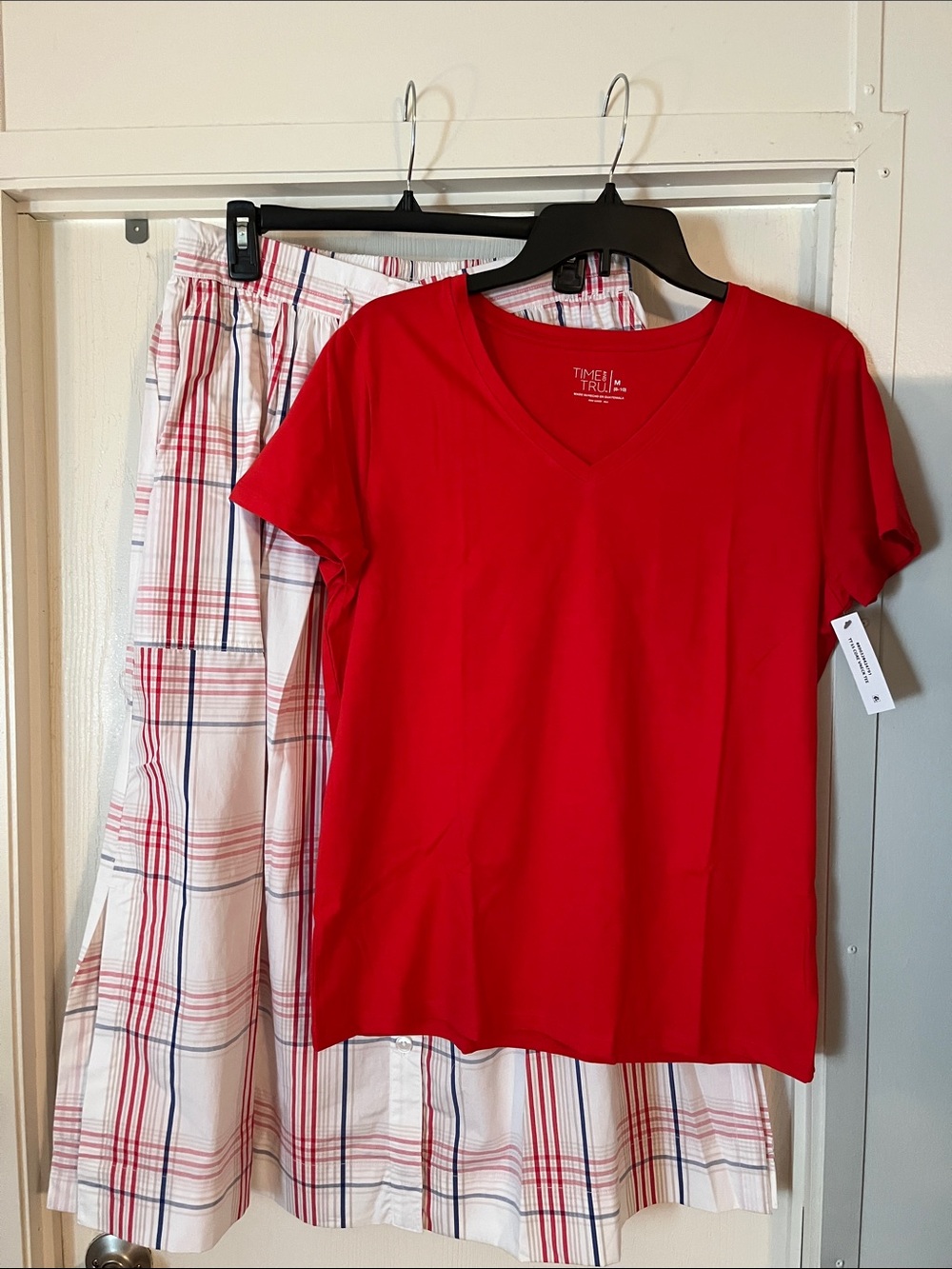 Blue, Red & White Plaid Midi Skirt & Matching Tee NWT Medium - Picture 10 of 12